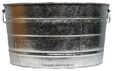 8 Gallon Galvanized Round Wash Tub 