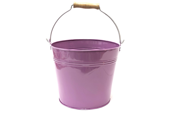 Wooden Handle Light Purple Bucket