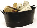 Black Oval Galvanized Steel Tub