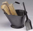Pewter Coal Hod and Shovel Set