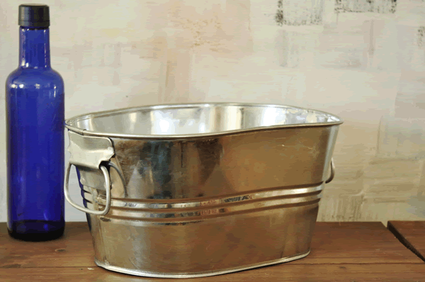 1 gallon galvanized oval wash tub bucket outlet