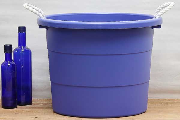 large round plastic buckets