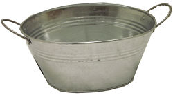 Galvanized Oval Bowl