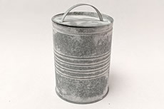 Galvanized White Wash Tin Container