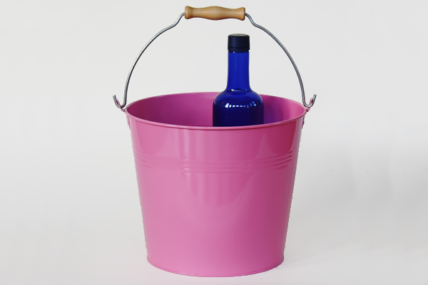 pink metal vintage bucket