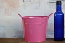 Pink Tin Centerpiece Bucket