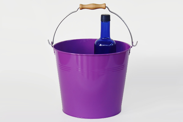 purple metal bucket