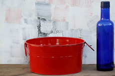 Red Tin Centerpiece Bucket