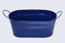 12 inch blue oval tub