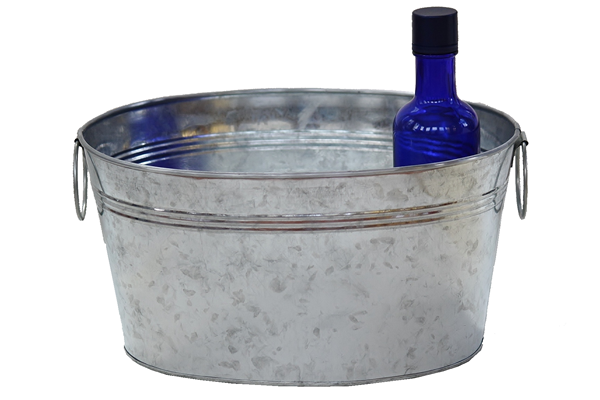 A Southern Bucket Soak Storage Bucket, Galvanized Metal, Powder