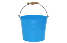 Sky Blue Pail With Wooden Handle