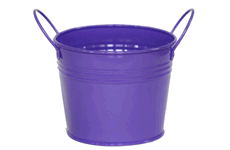 Small Purple Metal Decor Bucket