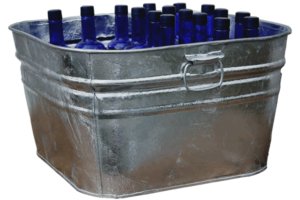 Large Galvanized Square Tub