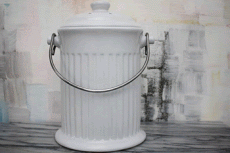 White Ceramic Countertop Compost Bucket