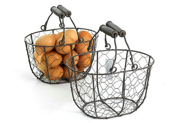 Wire Mesh Round Storage Basket With Handle – Plume Maison, 52% OFF