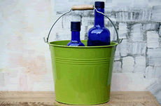 green wooden handle bucket for weddings