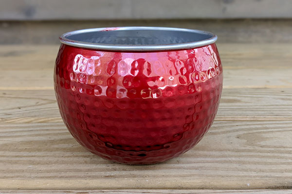 Red Metal Centerpiece Bowl