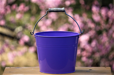 purple pail for decor