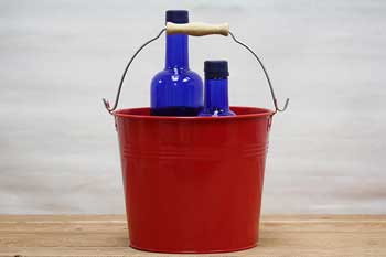 Red Wooden Handle Pail