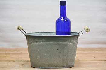 Vintage Oval Tin Bucket