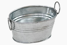 small galvanized metal tub for crafts